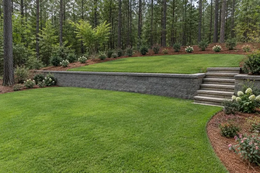 Steps and Terraces in a residential Upstate South Carolina yard